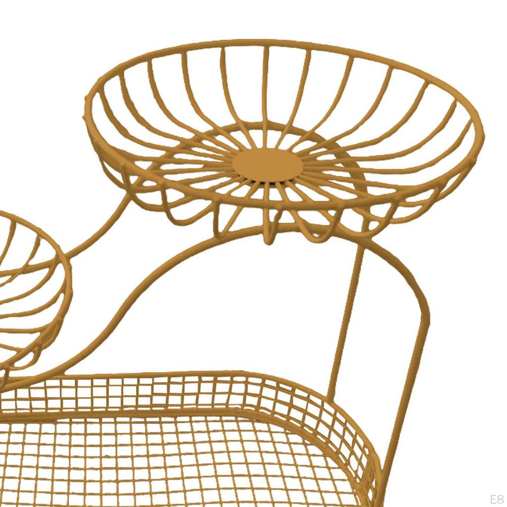 Countertop Fruit Basket 3 Tier Large Capacity Multipurpose Organizer Metal Mesh for Snack