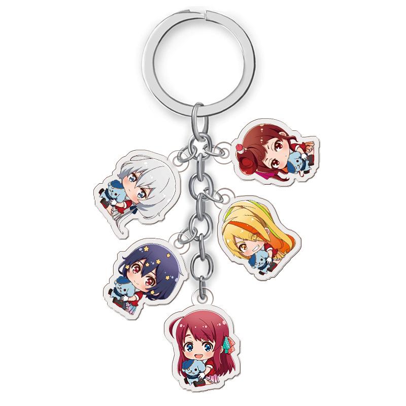 Набор акриловых брелоков Zombieland Saga: 5 милых аниме-фигурок 27mm