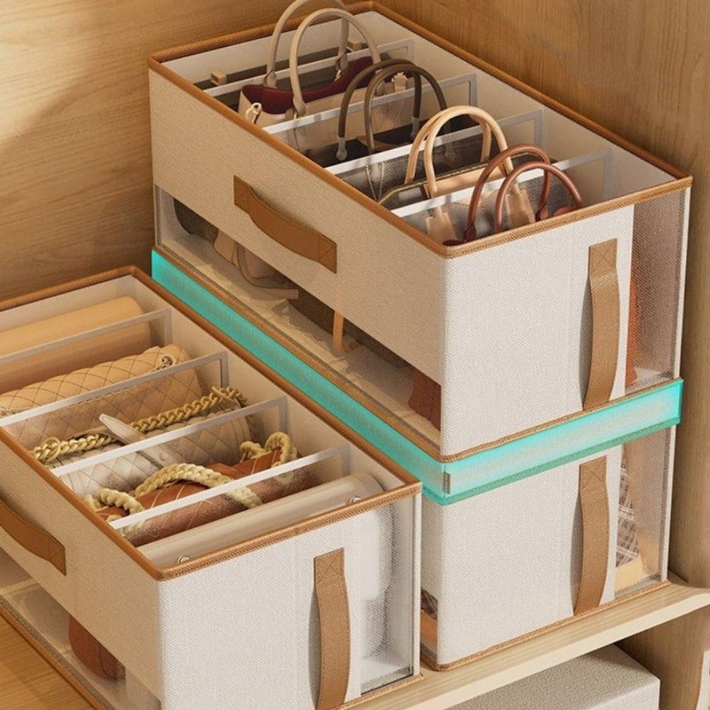 Non-Woven Fabric 5 Grids Handbag Storage Box Large Capacity Purse Storage Organizer Closet