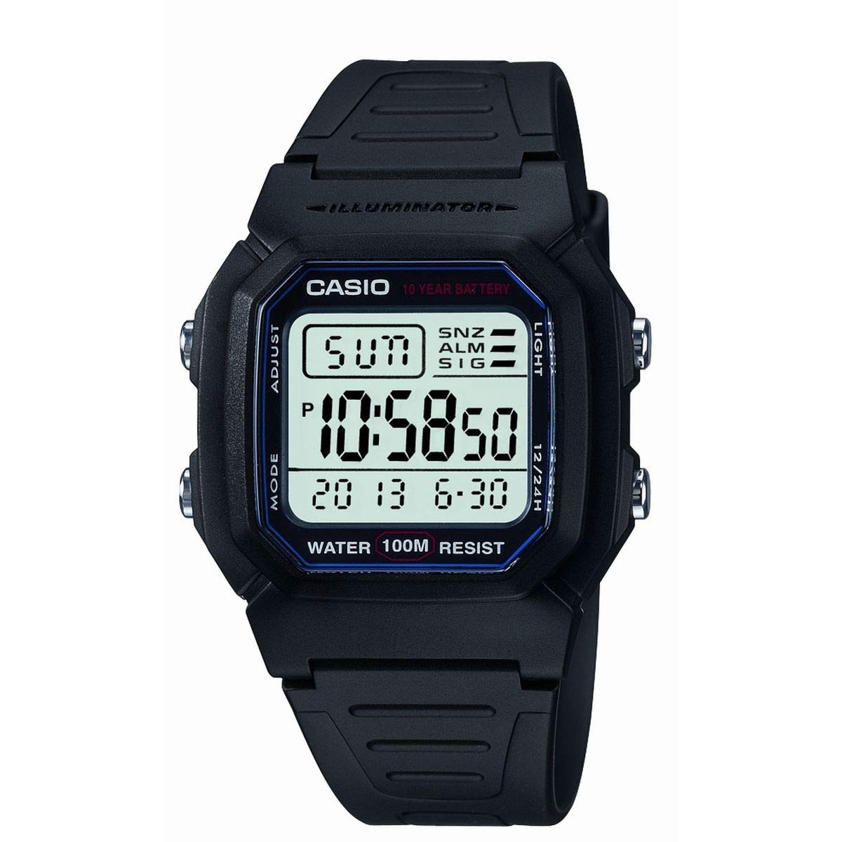 Casio Ретро Часы с подсветкой Черные W-800H-1AVES чёрный