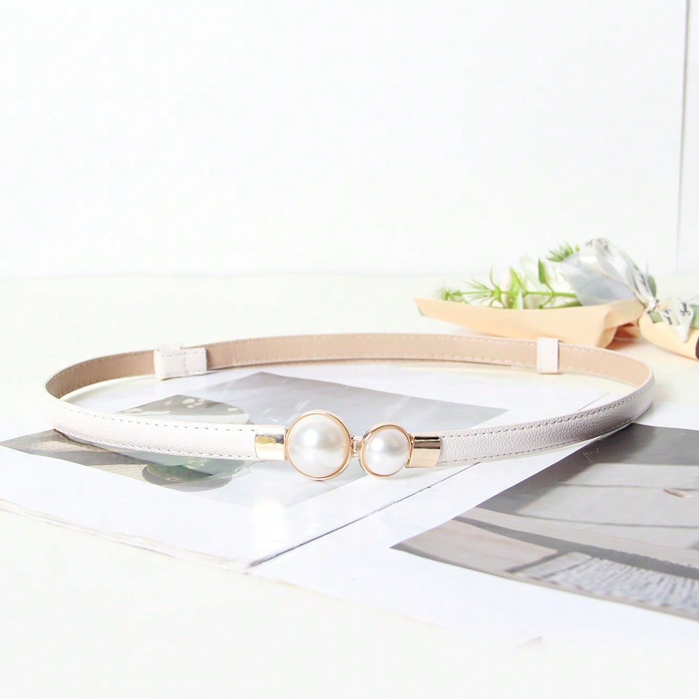 Pearl Belt Women's Versatile Thin Belt Women's Decoration with Skirt Adjustable Thin Waist Simple and Versatile
