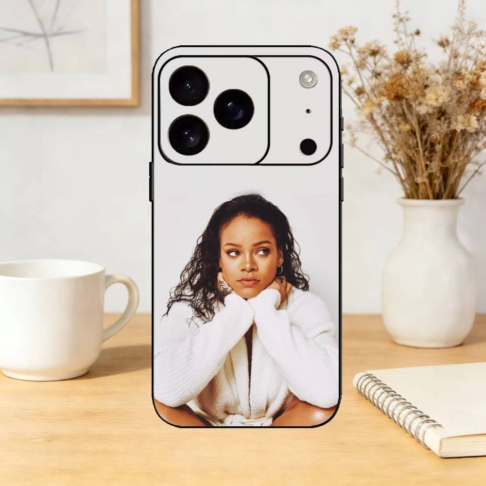 Singer R-Rihanna ANTI Phone Case For iPhone 17,16,15,14,13,12,11 Plus,Pro,Max,Mini Silicone black Soft Cover
