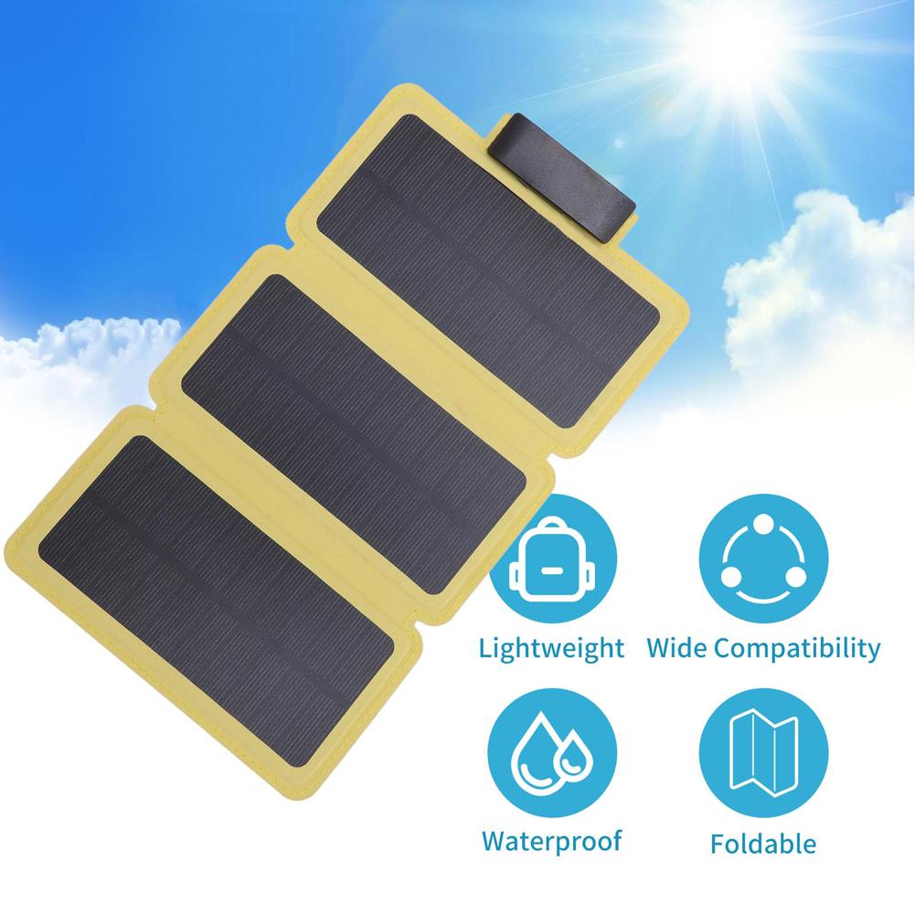 Outdoor Foldable Solar Panel Lightweight Portable Solar Power Bank USB Solar Charging Panel for Camping Hiking Picnic Climbing