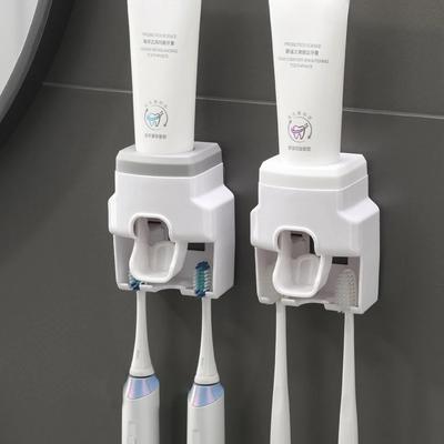 1pc Automatic Toothpaste Dispenser Creative Wall Mount and Small Toothbrush Holder Squeezer for Family Shower Bathroom