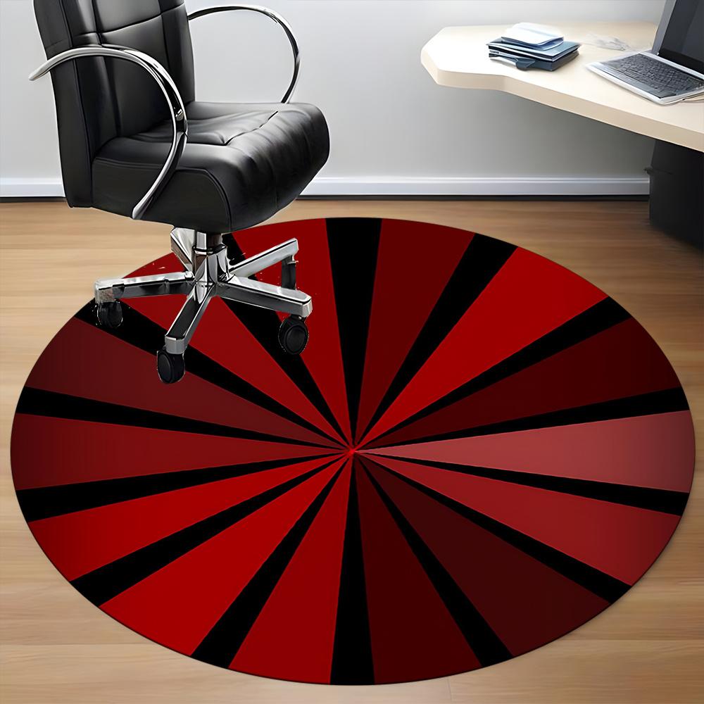1pc Sunburst Pattern Office Round Area Rug, Indoor Mat Suitable ForOffice, Under Office Chairs Bedroom Living Room Home Decor, Room Decot043