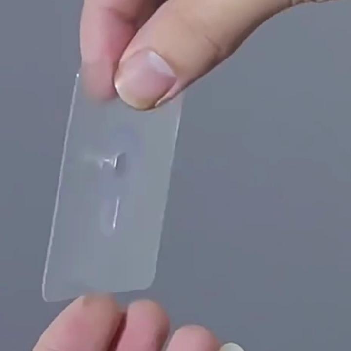 10-Piece Clear Adhesive Hooks - Durable, Waterproof, No-Drill Installation for Kitchen and Bathroom