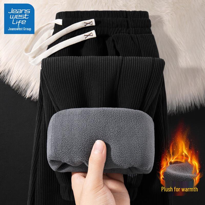 JEANSWEST LIFE Men's Corduroy Fleece-Lined Jogger Pants