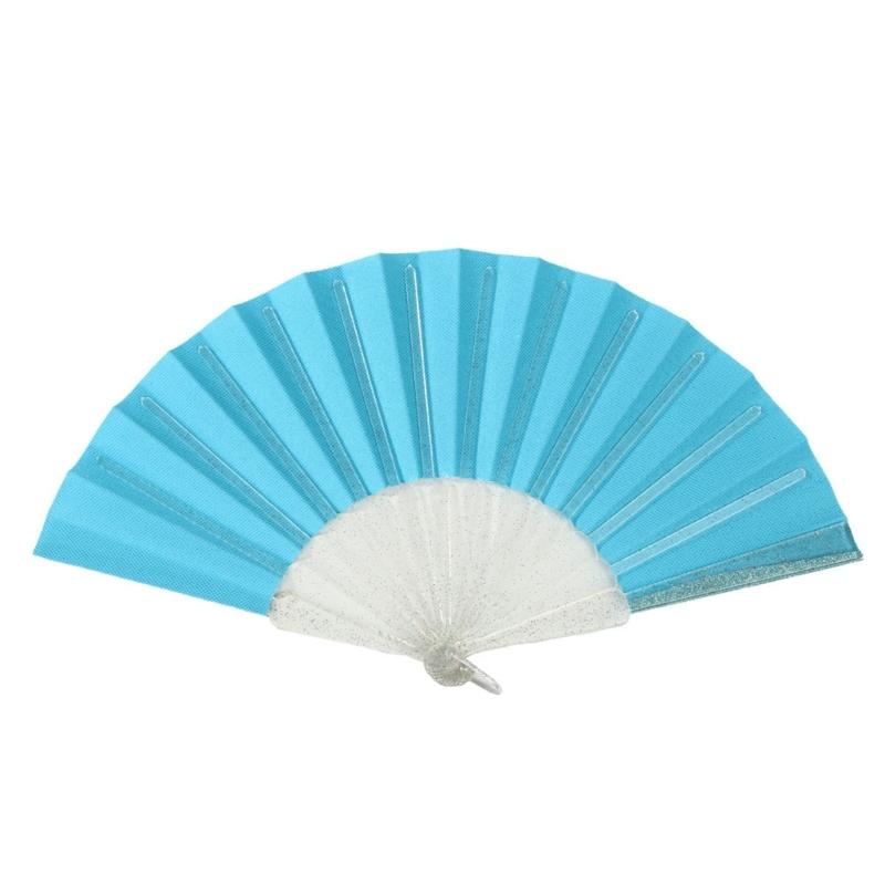 Glittering Hand Fan With Sparkling Transparent Ribs Plastic Decorative Craft Folding Fan For Parties Home Decors Gift