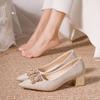 Fashion French Bridal Wedding Shoes Banquet Single Shoes 2025 New Wearable Everyday Bridesmaid Shoes