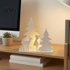 Christmas Tree Girl Silhouette Reindeer Tabletop Decor, 3D Printed Fairy Tale Forest Creative Gifts for Women with Tree, DIY Ornament Home Office Desk