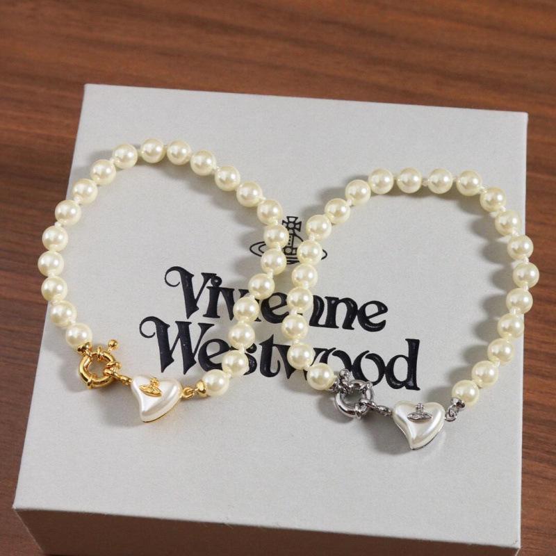 High-End Empress Dowager Heart Necklace and Saturn Bracelet Set
