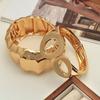 European and American ins wind zinc alloy texture pleated fashion bracelet niche design spring women's bracelet