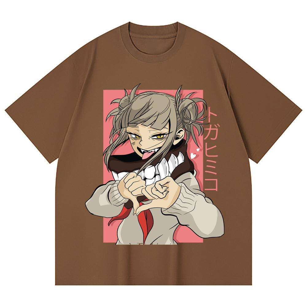 230 Gsm 100% Cotton My Hero Academia V19 Toga Print Unisex Heavy Cotton T Shirt