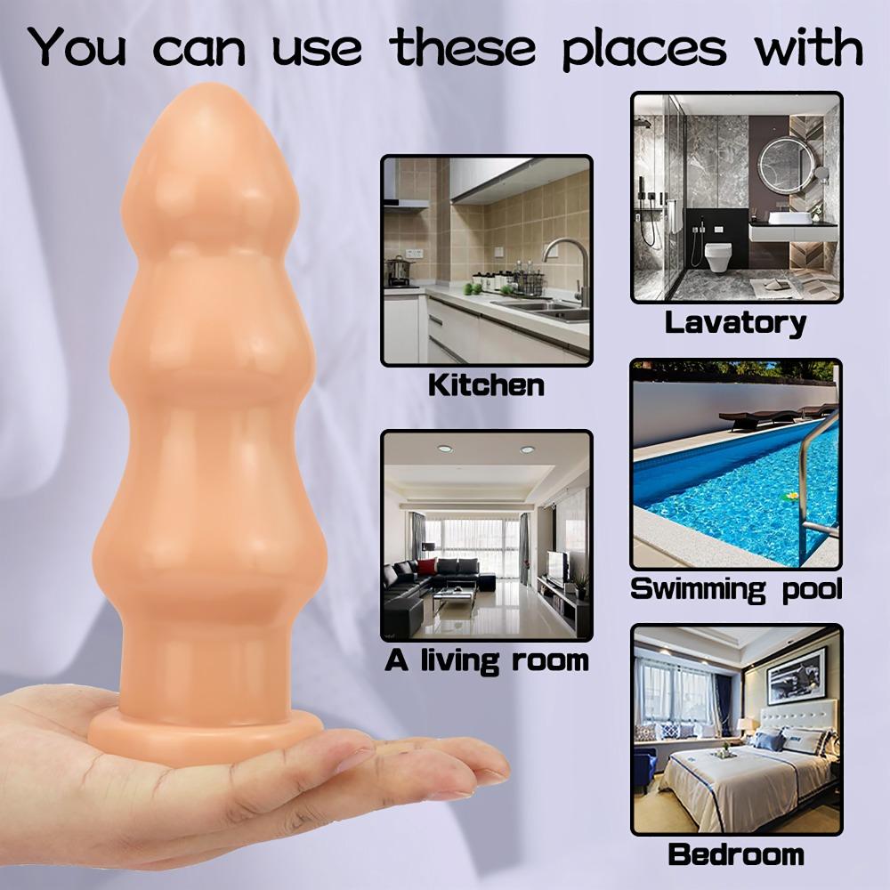 Huge Anal Plug Anal Beads Prostate Massager Anus Vagina Unisex Butt Plug Penis Anal Dilator Masturbator with Sucker Cup Sex Toys