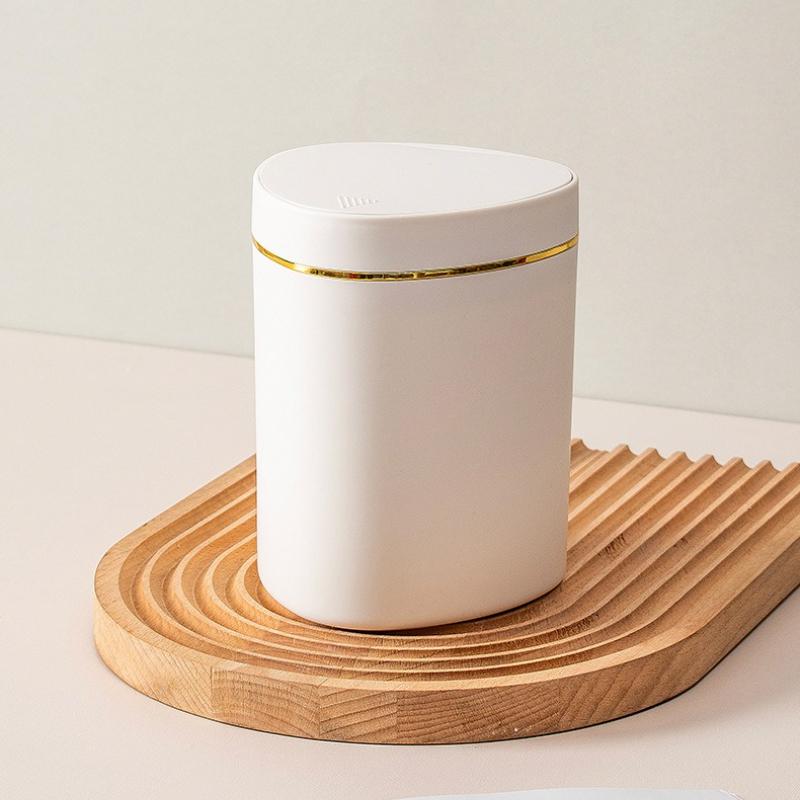 Triangle Desktop Trash Can Pressing Type Garbage Basket Countertop Bedroom Trash Bin Household Bathroom Thicken Rubbish Bin