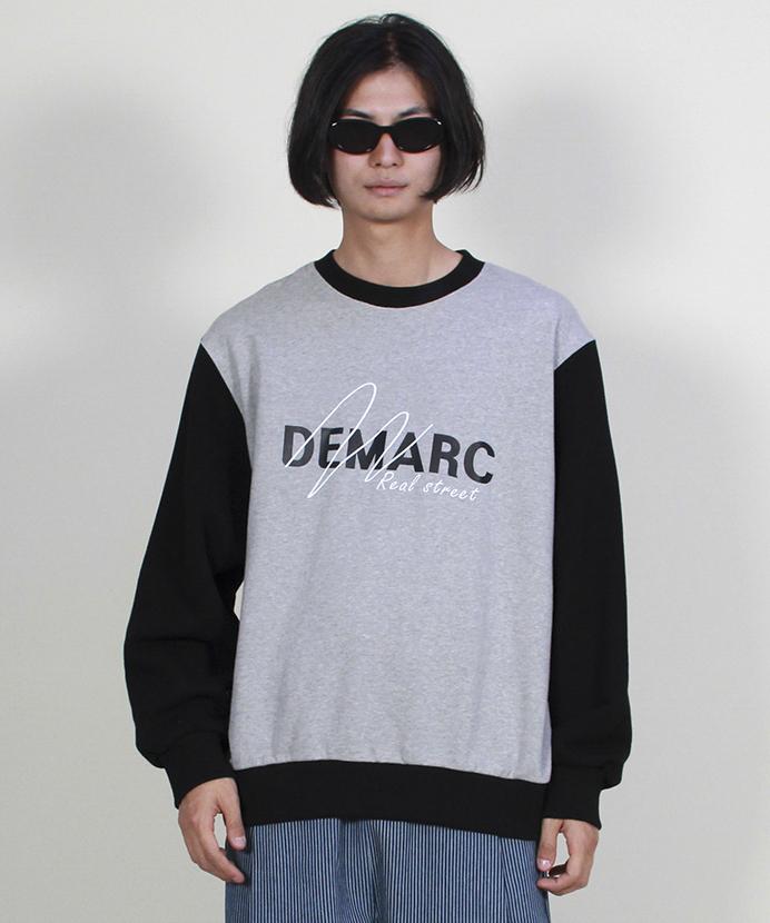 Deumakeu Color Block Logo Graphic Sweatshirt Gray