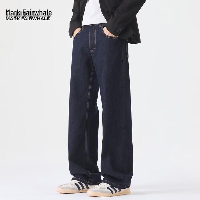 

Mark Fairwhale Men s Washed Loose Straight-Leg Denim Jeans 28