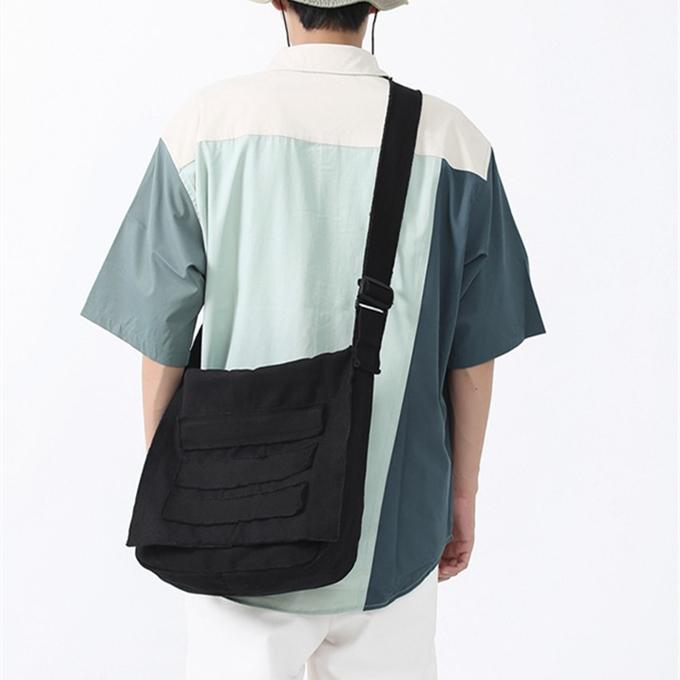 Teenager Canvas Textile Big Capacity School Book Side Sling Bag 2023 Leisure Fabric Cloth Aesthetic Y2K Grunge Hip Hop Pouch Bag