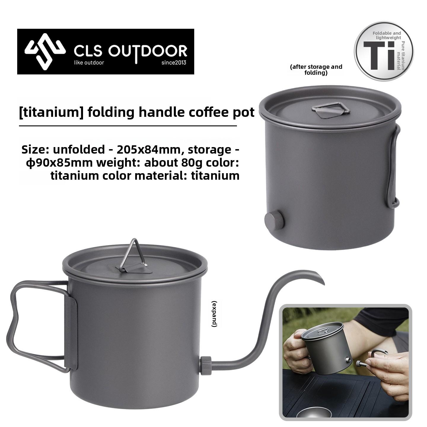 Pure Titanium Tea Set Ultralight Camping Tea Pot Set Portable Titanium Tea Cup and Pot for Outdoor