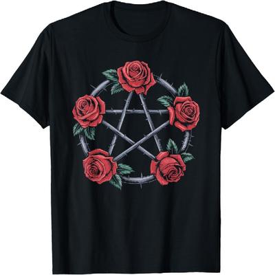 Wiccan Pentagram with Five Elements T-Shirt(3)