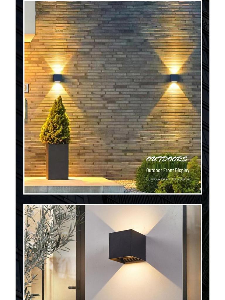 Double-Head Dimmable Outdoor Waterproof Wall Lamp