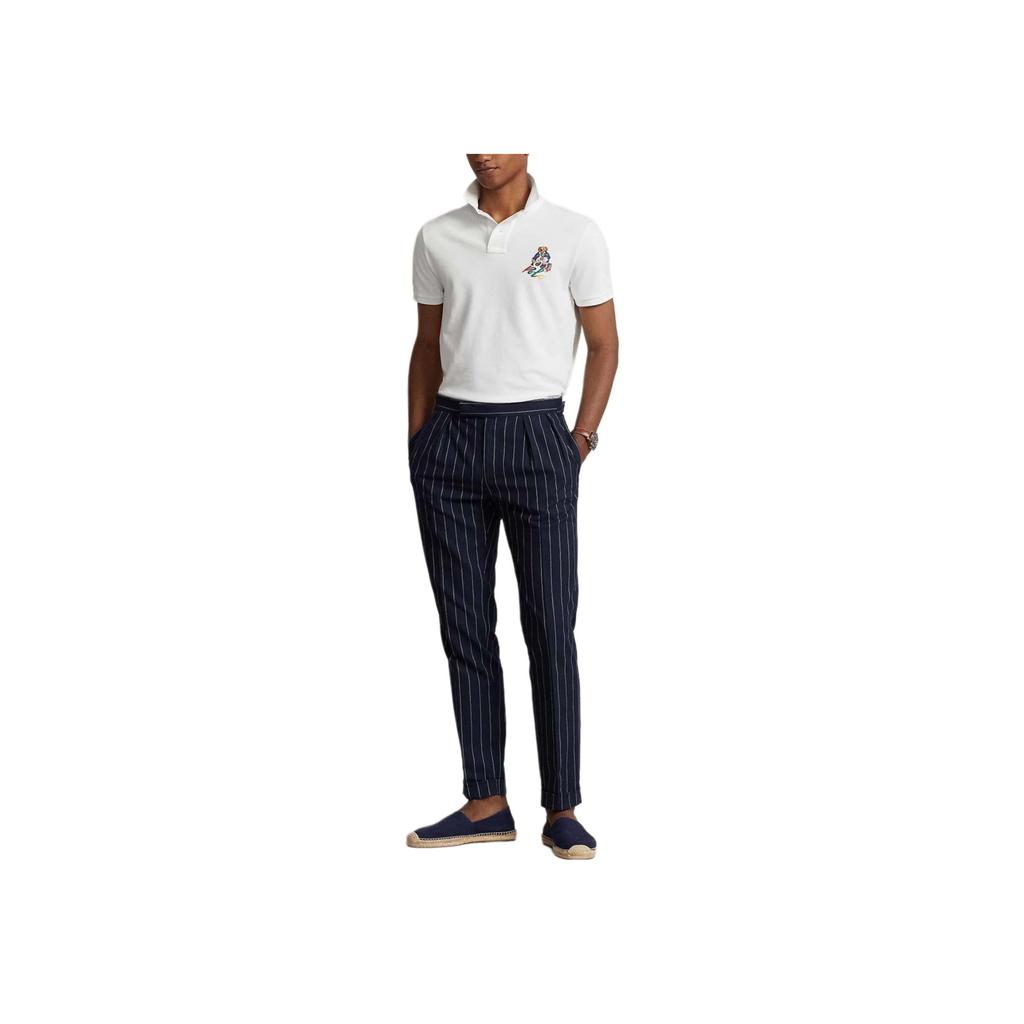 Polo Ralph Lauren Embroidered Slim Fit Polo Shirt Men Tops White 710853312-023