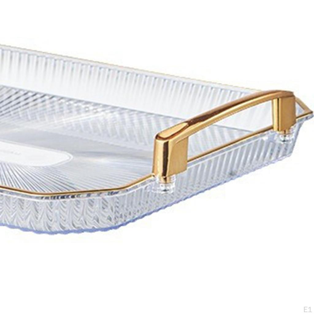 Bandeja de serviço elegante com alças para uso doméstico e no escritório