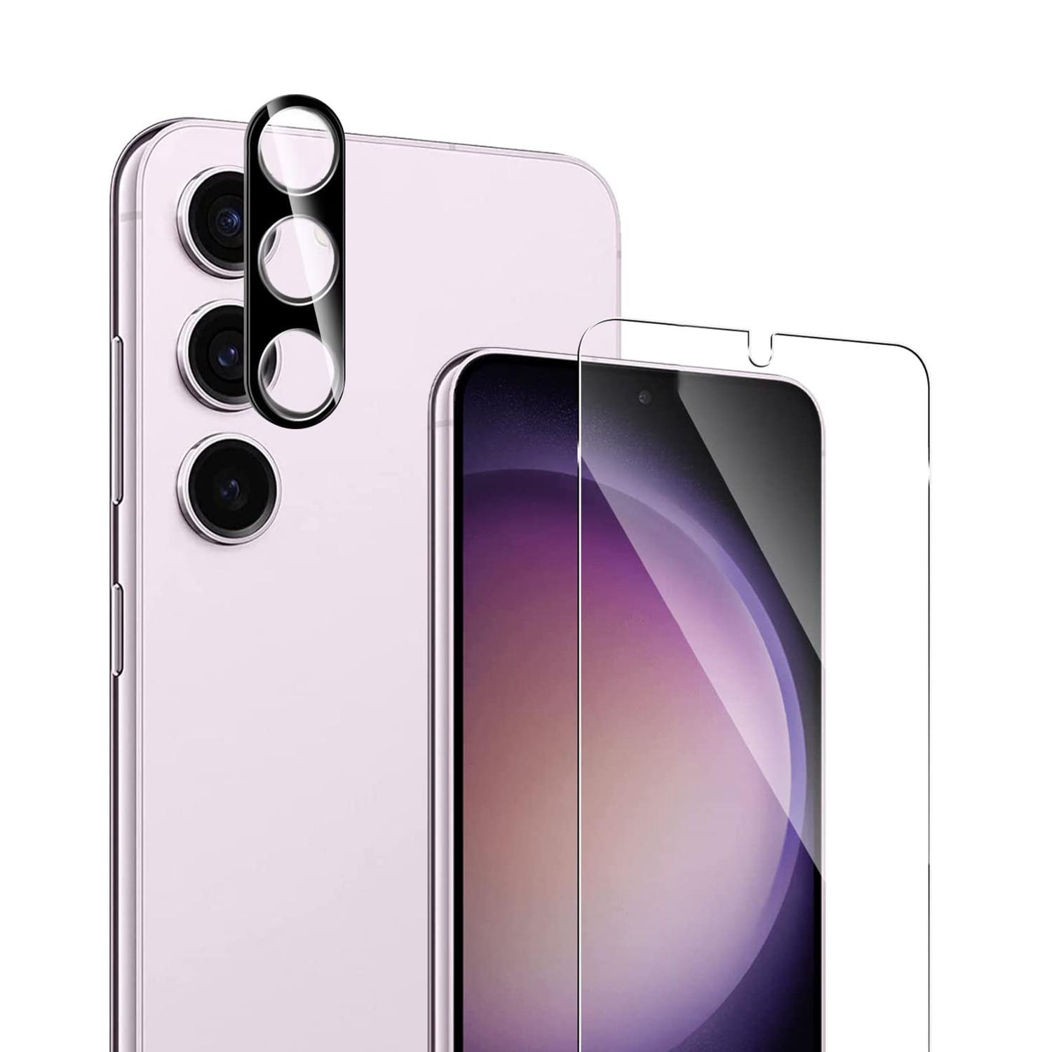 

For Samsung Galaxy S23 Tempered Glass Screen Protector Anti-explosion Film+HD Clear Camera Lens Protector Type A