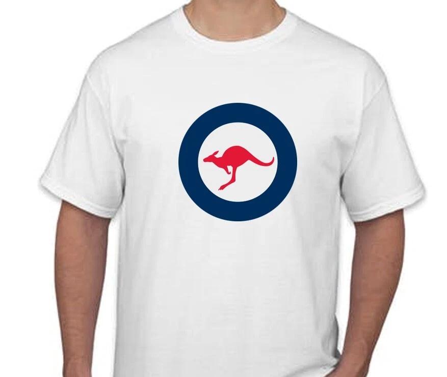 

Australian Flag Roundel T-Shirt Circle Symbol Kangaroo Australia White Tee Shirt M