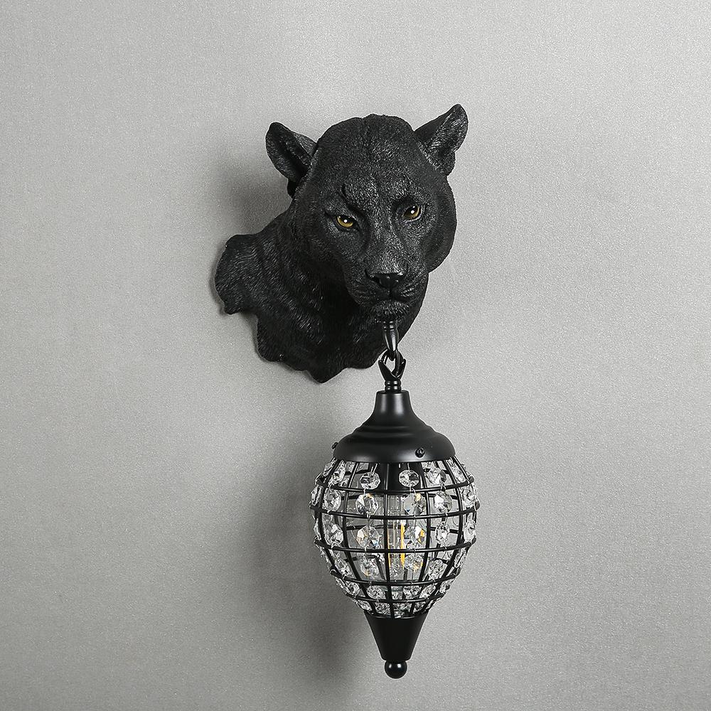 Animal Leopard Led Wall Lamp Living Room Decoration Corridor Lighting Designer Black Panther Wall Lights for Home Decor Fixtures