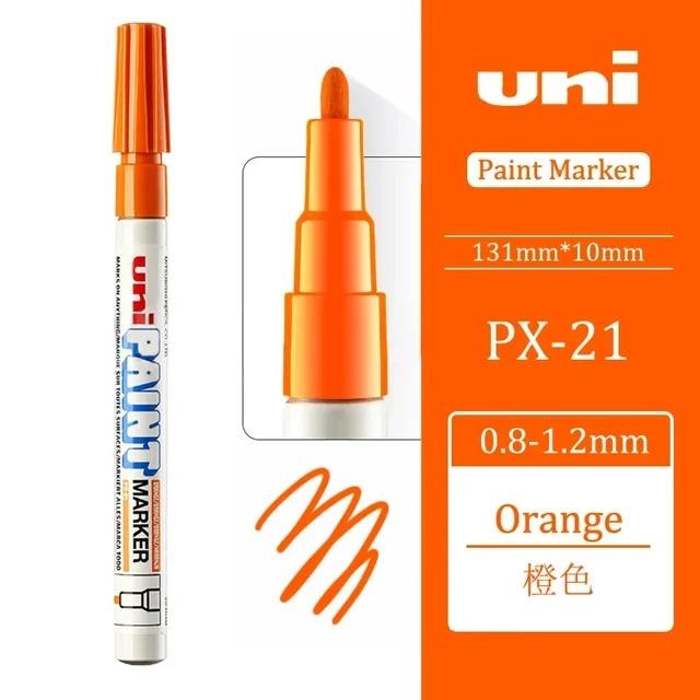 1pcs Japan UNI Paint Marker PX-21 Oil-based Permanent 0.8-1.2mm Tire Touch Up Painting Waterproof Graffiti Art Supplies