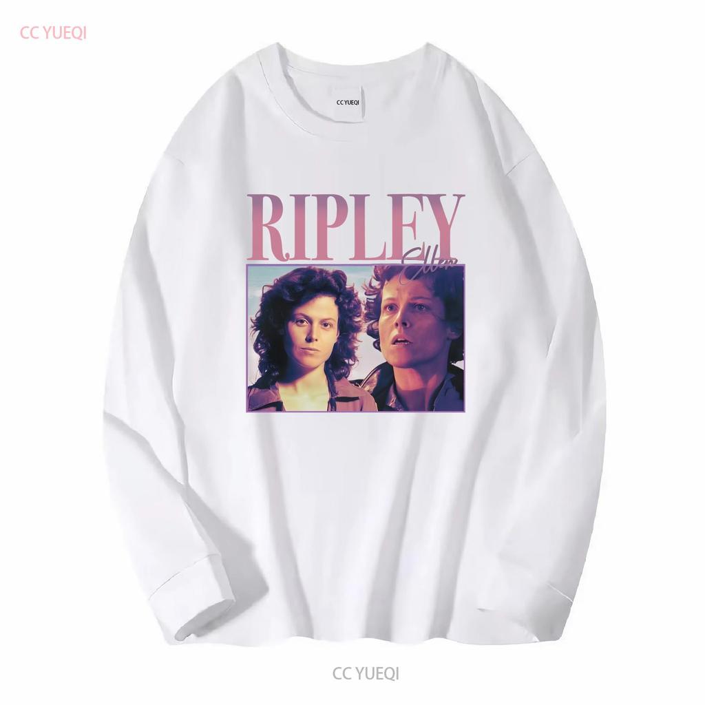 90s Retro style T shirt Ellen Ripley long or short sleeves vintage Washed Breathable Slightly streetwear Versatile fashion