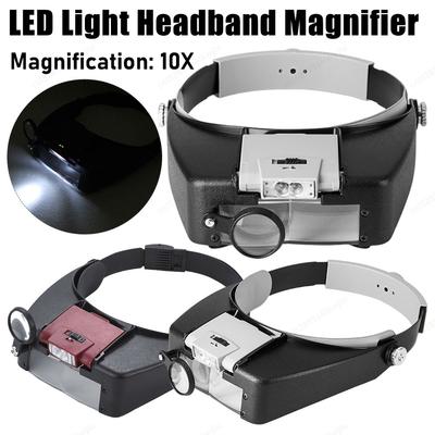 LED Licht Lupenbrille 1,5x 3x 8,5x 10x Stirnbandlupe Leichtgewicht Verstellbares Band Uhrenreparaturzubehör