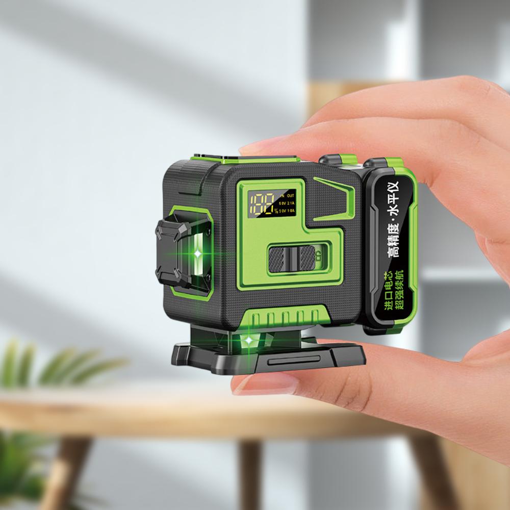16 Lines 4D Laser Level 60° Self Lifting Horizontal Vertical Cross Green Laser Beam For Construction Alignment