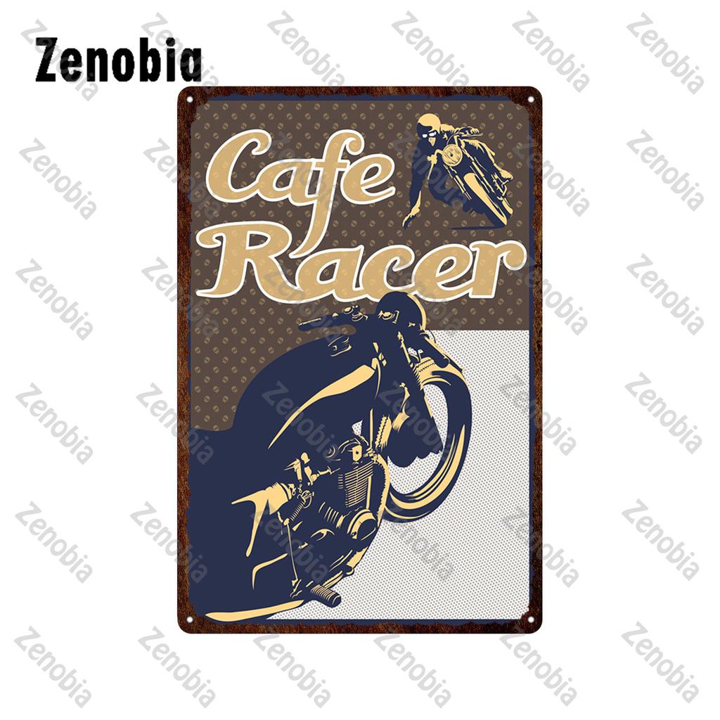 Hill Bobber Motorcycles Metal Signs Cafe Racer Oil School Chopper Metal Poster Vintage Plaque Retro Tin Plate Garage Home Decor