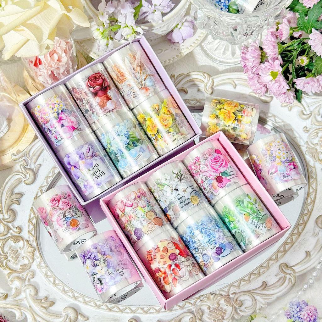 ZABC Emotion Series Floral Tape Set: 2 Styles for Journal Decoration and Collage
