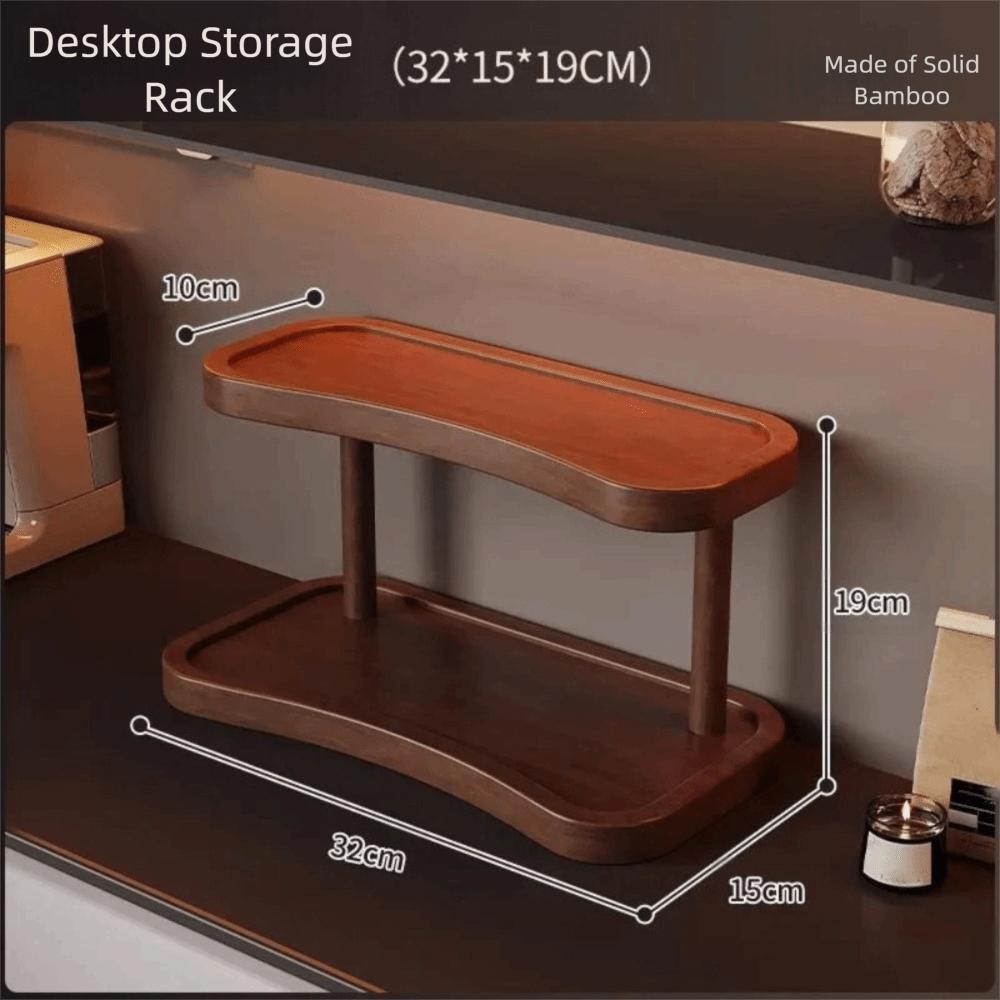 Mini Durable Desktop Storage Rack Bamboo Storable Cup Holder Multipurpose Tableware Shelf Storage Shelf 13790₽