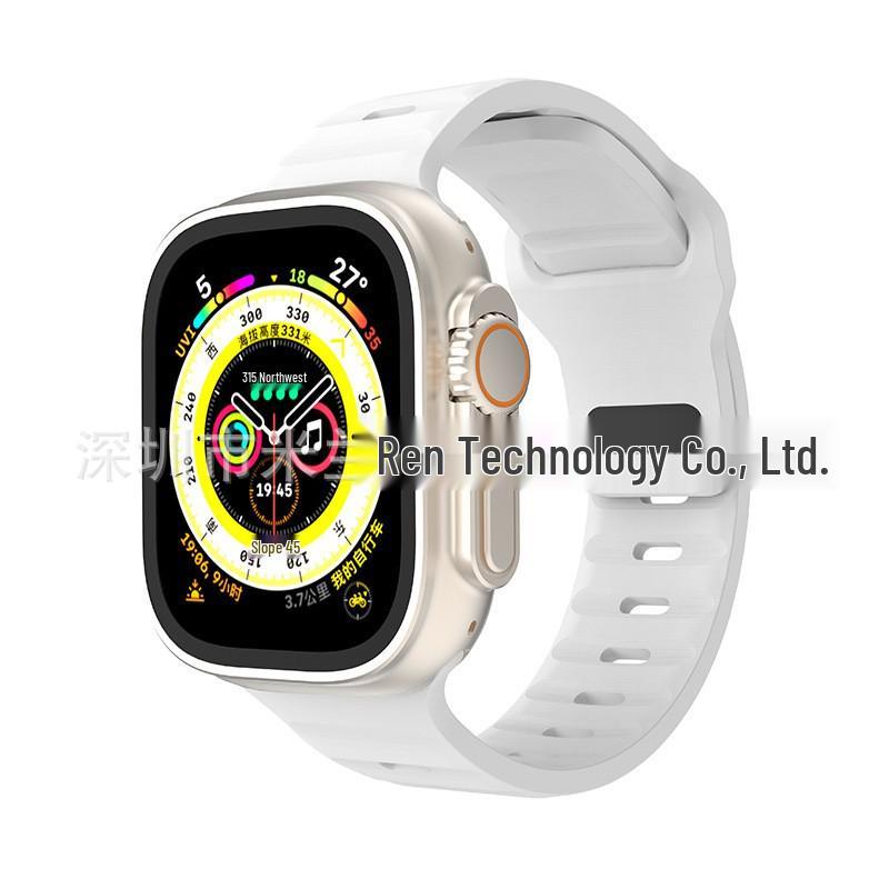IWatch7 Diamantschnalle Horizontaler Streifen S9 Silikonarmband für Apple Watch 8/Ultra