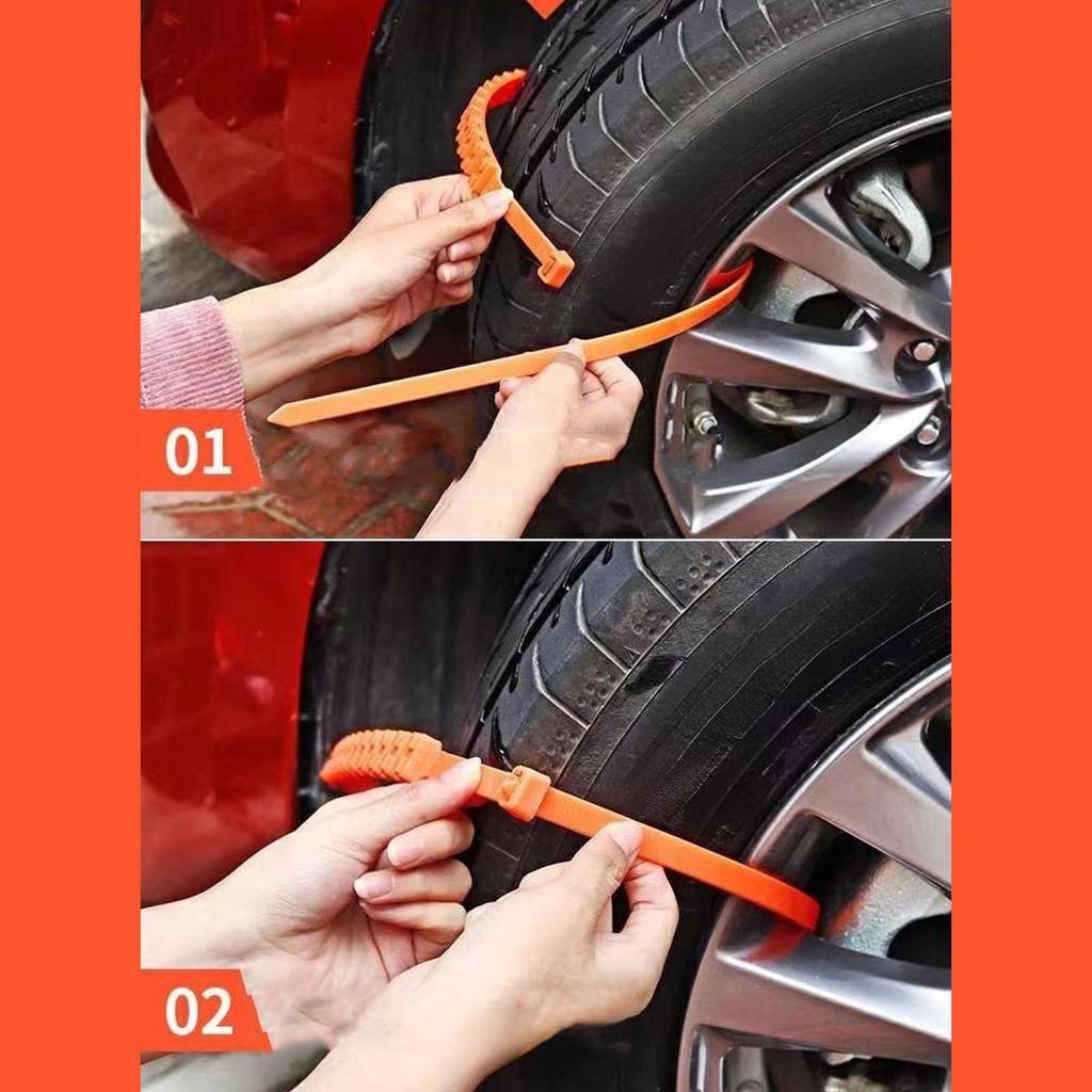 Winter Wheels Belt Zip Tie Tire Chains 40 Pieces Anti-Skid Reusable Wheel Cables for Winter Ice Muddy Roads Vehicles Trucks SUVs