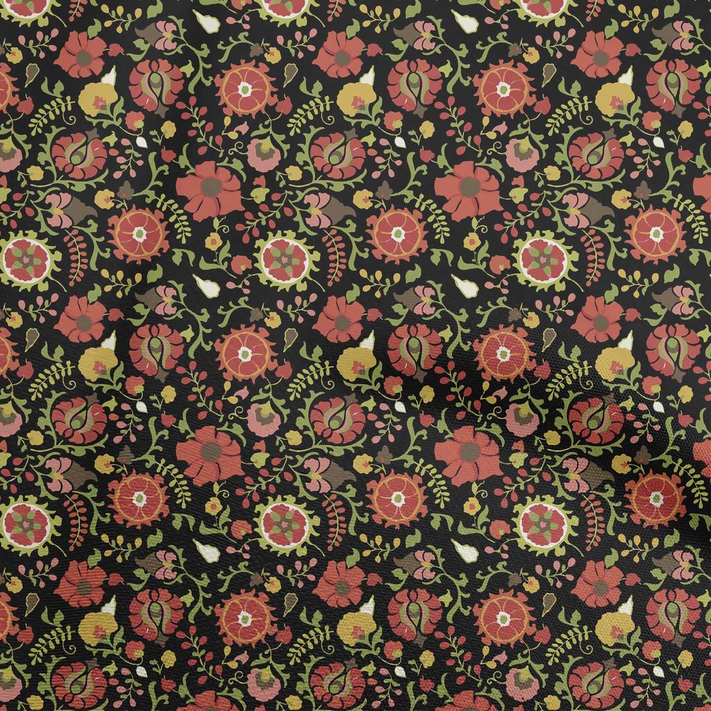 oneOone Baumwoll-Flex Hellblau Stoff Asiatisch Suzani Patchwork-Materialien Druck Nähstoff Pro Meter 40 Zoll