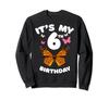 Kids Butterfly Girls and Boys My 6th Birthday Sweatshirt - - It's