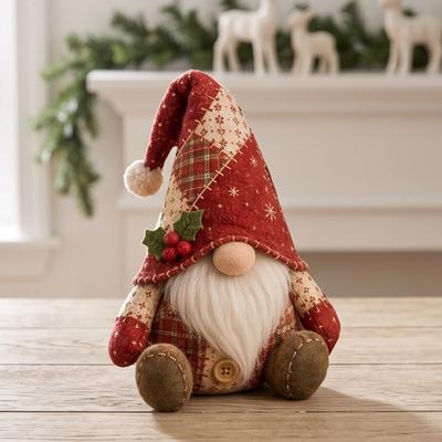 Retro Gnome DIY Sewing Kit Cotton Fill Patchwork Fabric Doll Festive Desk Decoration