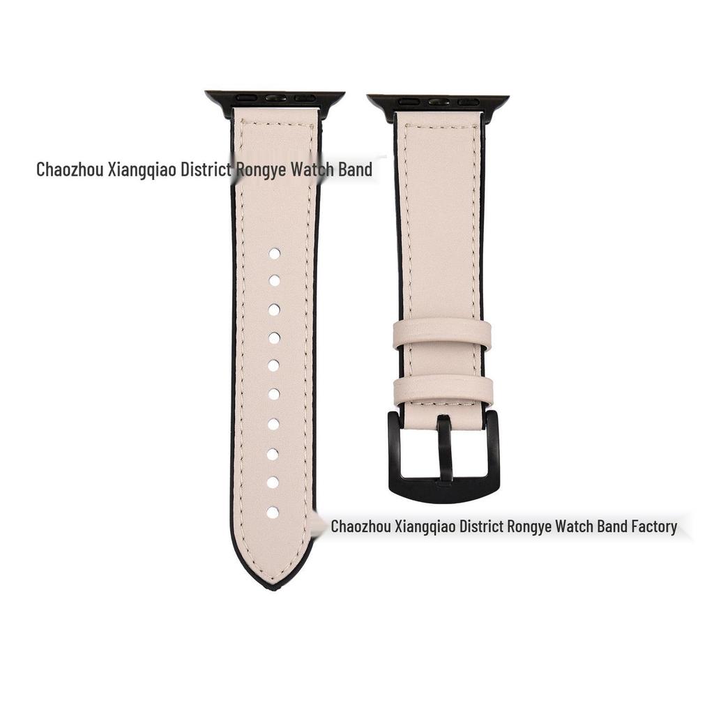 Compatible Silicone Leather Straps for Apple Watch Series 3-8