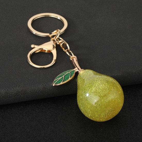 Keychain Pendant Imitation Glitter Pear Shape Zinc Alloy Key Chain with Lobster Clasp Easy To Hang Key Holder Backpack Car Accessory