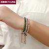 ZHOUYANG Tennis Bracelet For Women Luxury Handy Adjustable 4 Claws Mosaic 4mm Zirconia Rose Gold Color Fashion Jewelry Gift H133