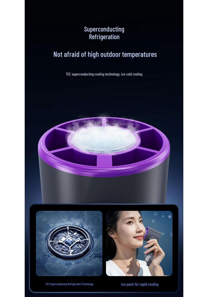 Portable Rechargeable Mini Fan with Ice Pack for Cooling