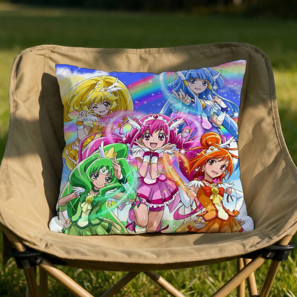 Cartoon SSmile PPrecures Cushion Cover Soft Reversible Durable Pillow Cover MultiScene Use for Home Car Daily Comfort