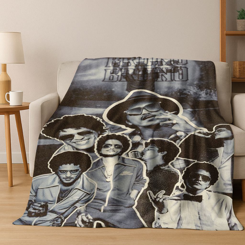 3D Bruno Mars Superstar Flanelldecke, kuschelweiche Überwurfdecke für Zuhause, Schlafzimmer, Bett, Sofa, Picknick, Büro, Geschenk für Kinder