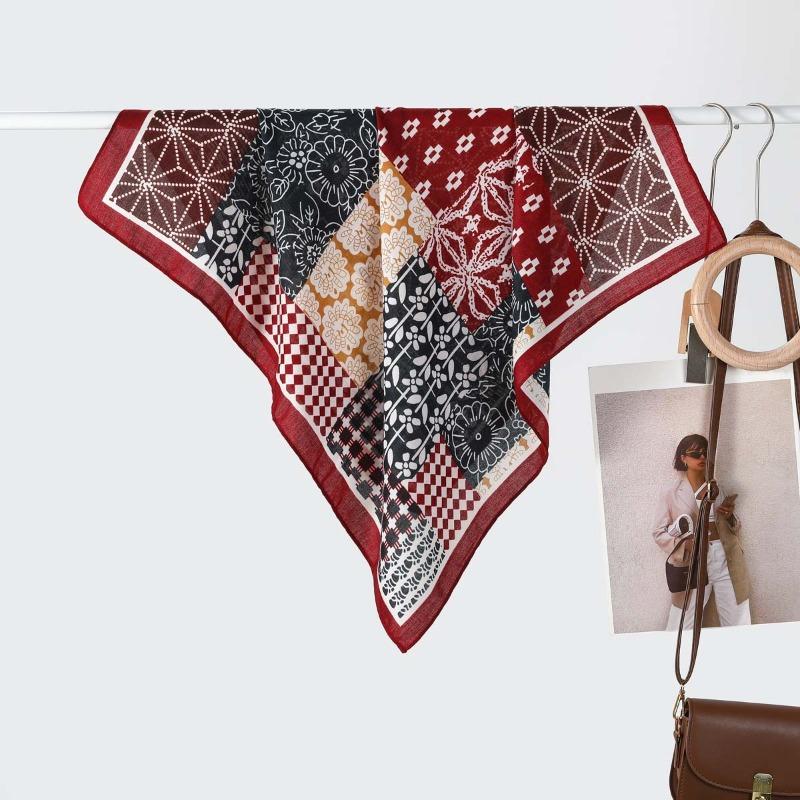 Hot-selling silk scarves women's temperament versatile simple warm small scarf scarf scarf spring and autumn warm scarf