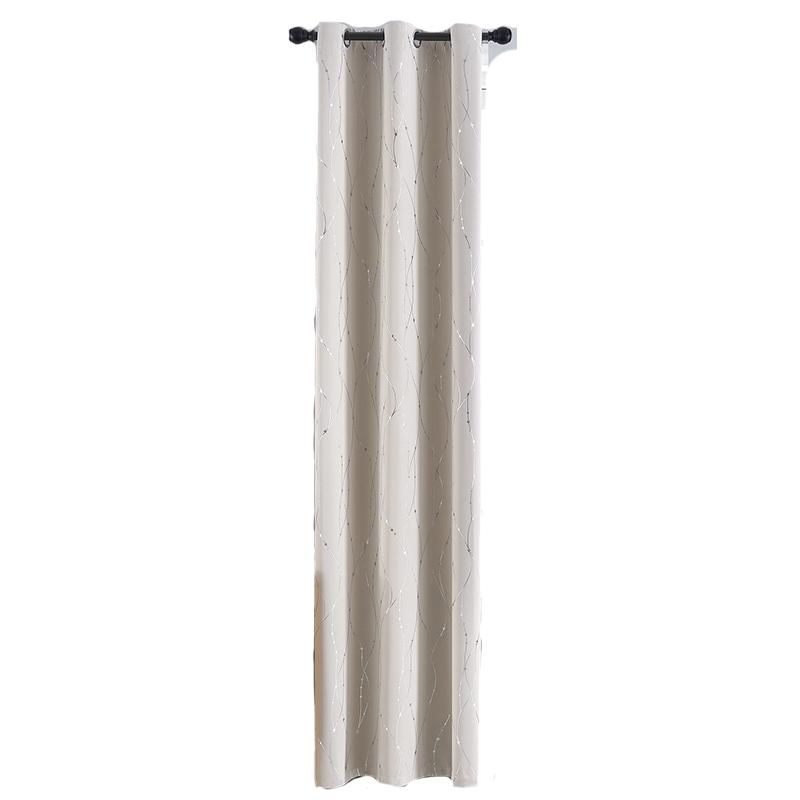 Blackout Curtains for Bedroom Noise Reducing Thermal Insulated Wave Line Foil Print Room Darkening for Living Room